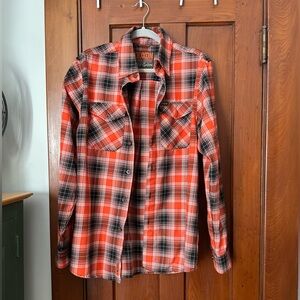 DIXXON Defcon Powersports Orange and Black Plaid Shirt